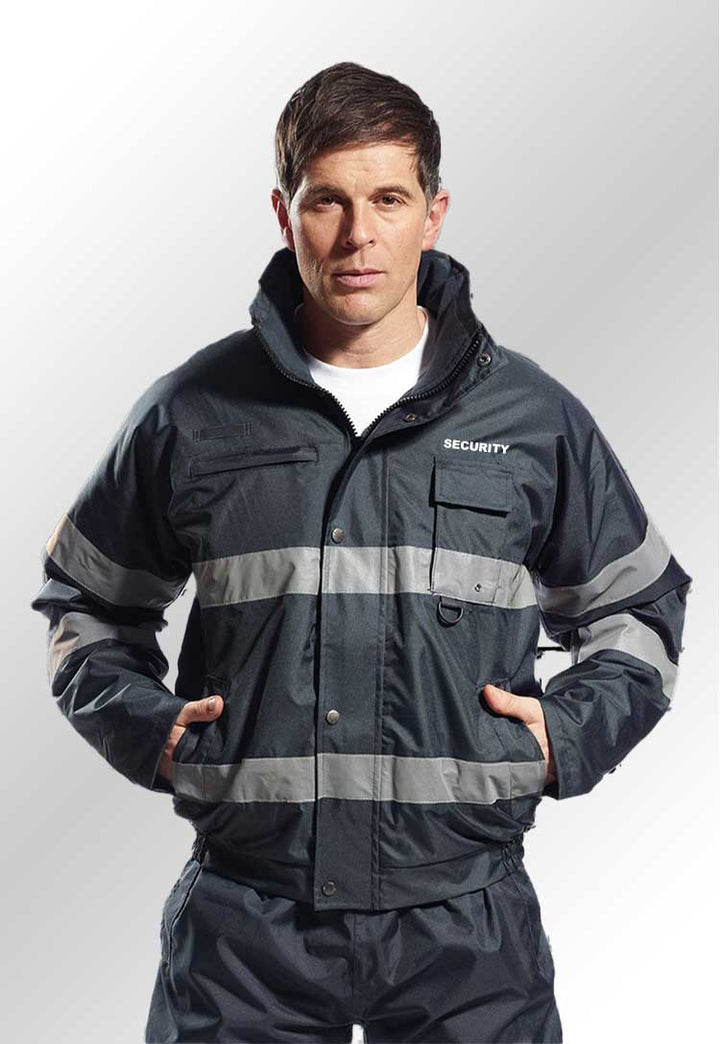 Iona Lite Reflective Bomber Jacket with Security Branding S434
