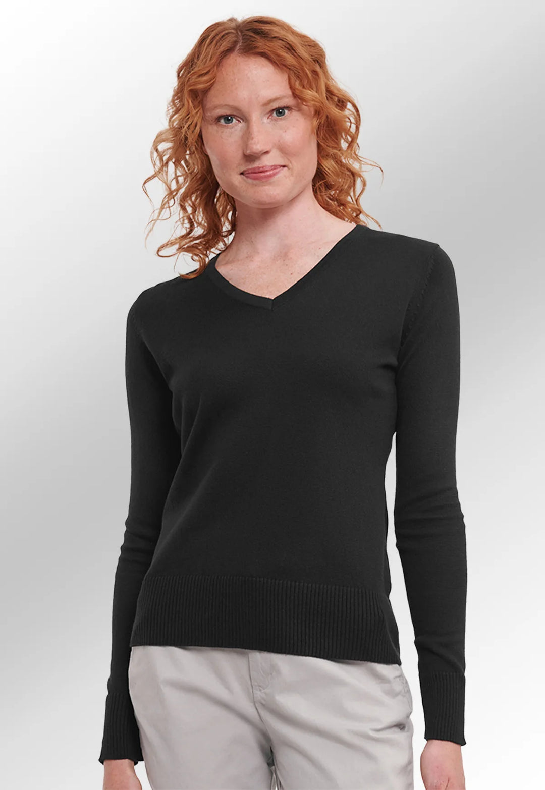 Women's V - Neck Knitted Sweater - The Work Uniform Company