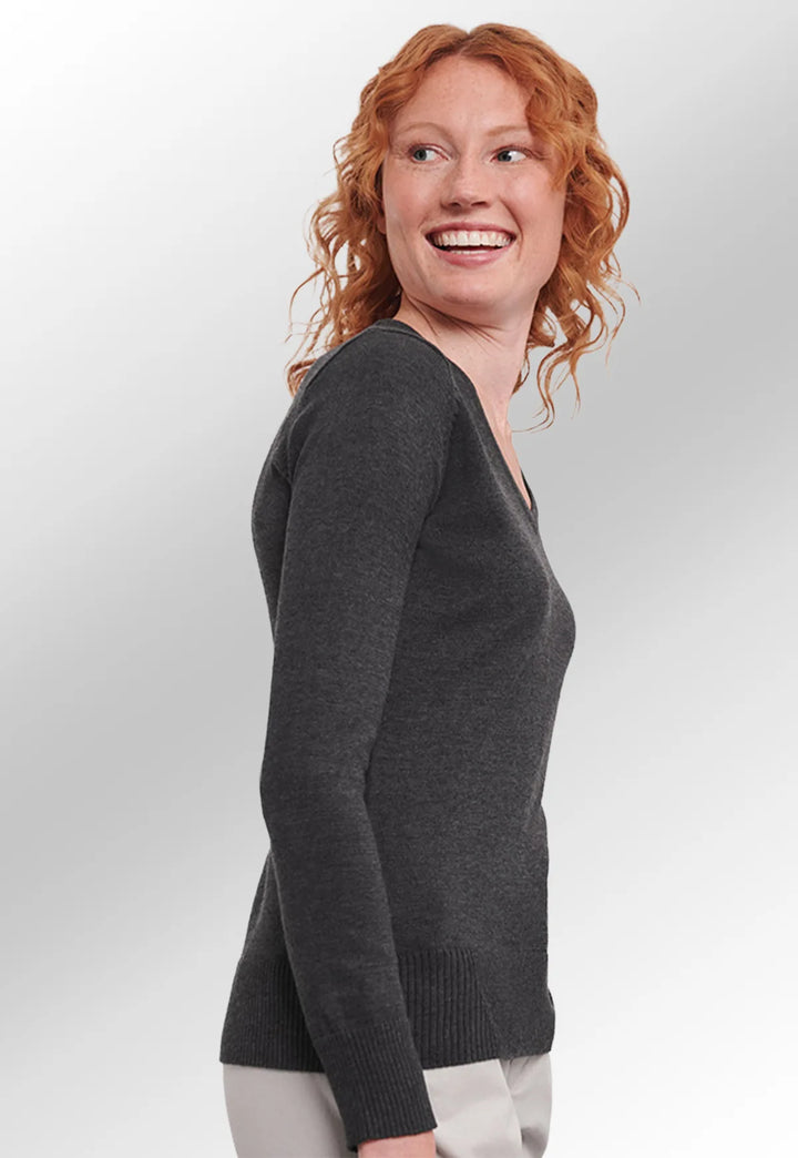 Women's V - Neck Knitted Sweater - The Work Uniform Company