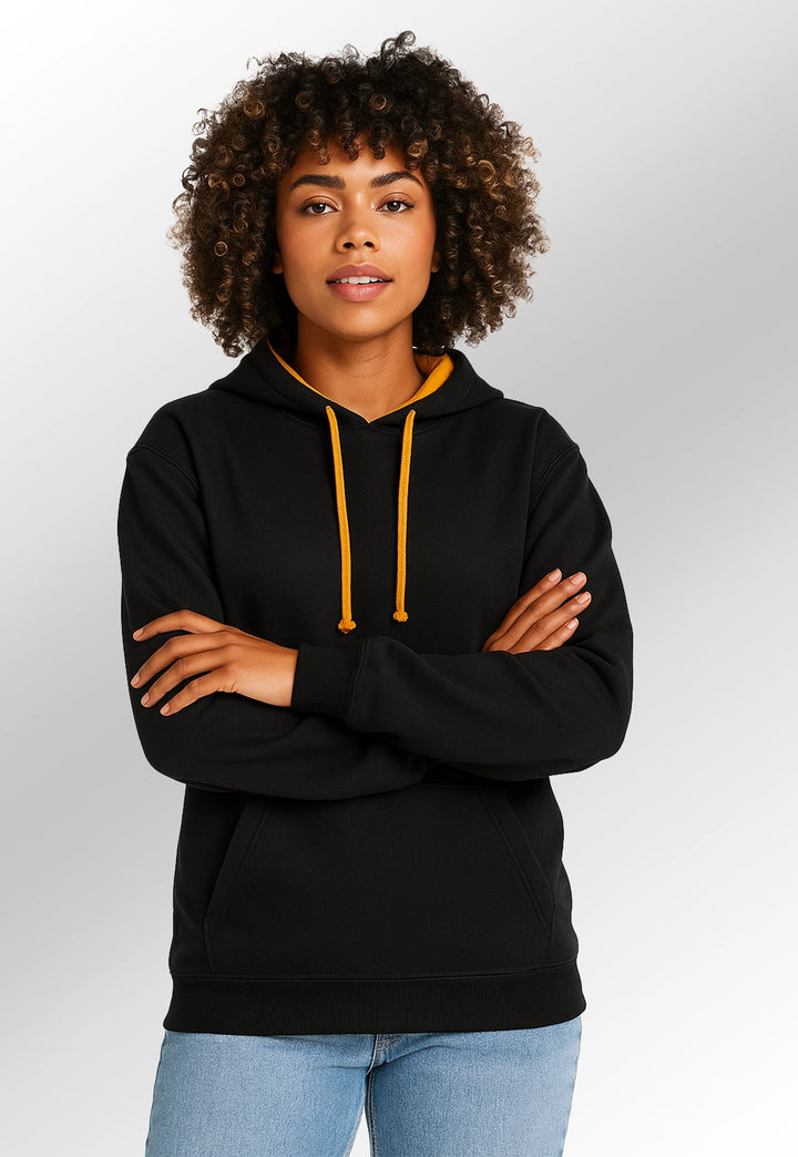 Unisex Black & Orange Varsity Hoodie JH003 - The Work Uniform Company