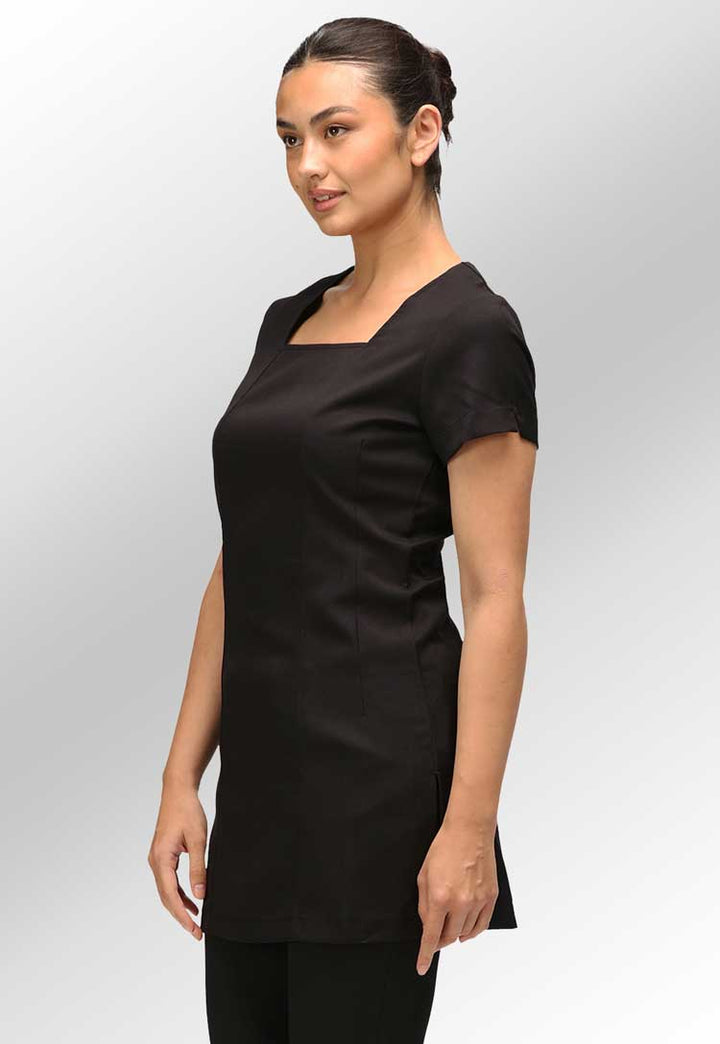 Model Wearing Juliette Classic Style Tunic in Black 