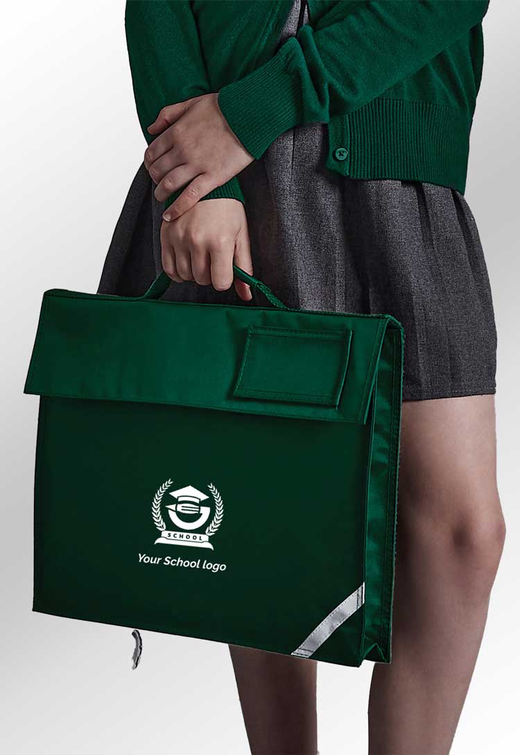 Model with Junior School Book Bag with School Logo