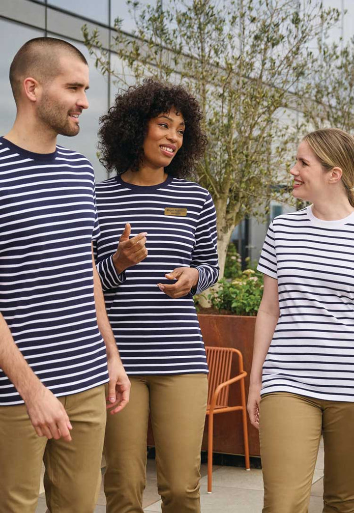 trio of models wearing  Breton Tops