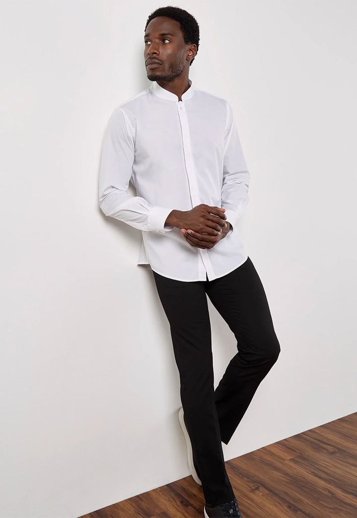 Men's Long Sleeve Mandarin Collar Shirt - The Work Uniform Company