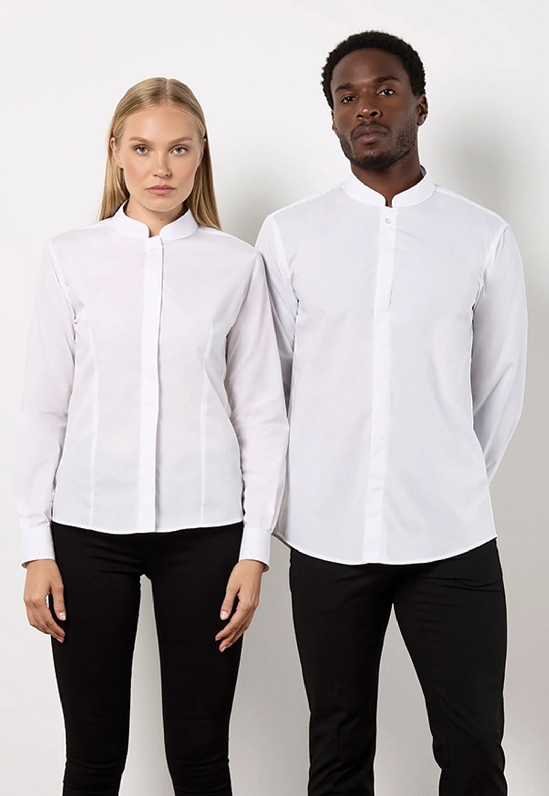 Men's Long Sleeve Mandarin Collar Shirt - The Work Uniform Company