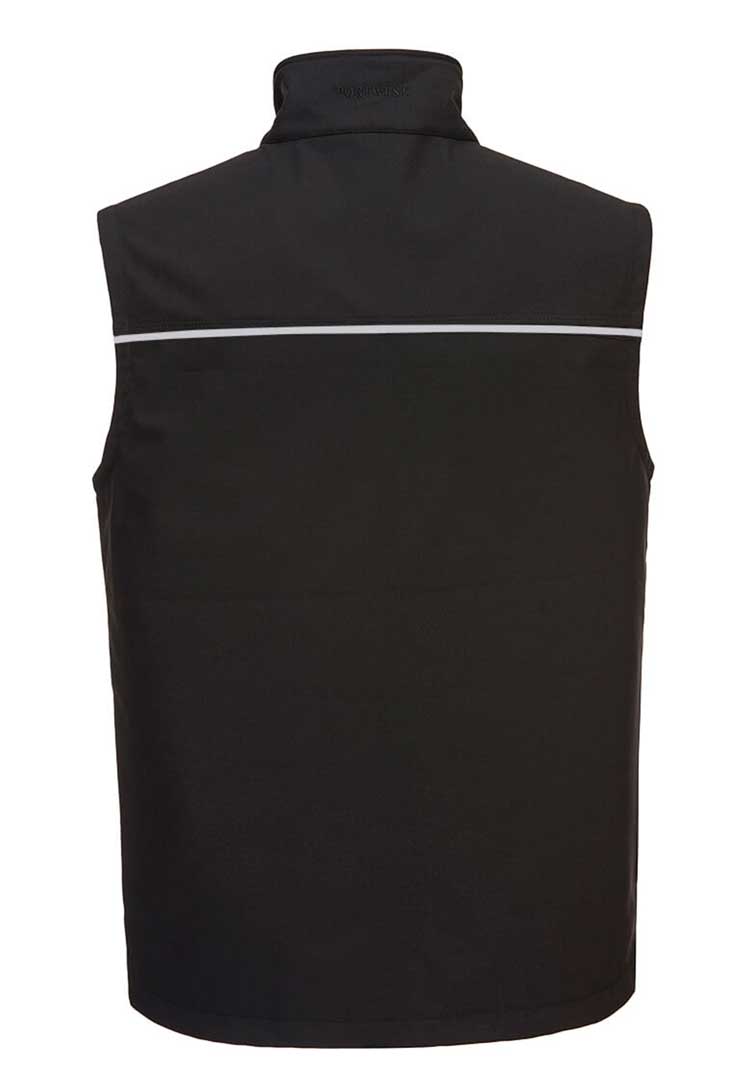 Back View of KX3 Softshell Gilet KX363 in Black