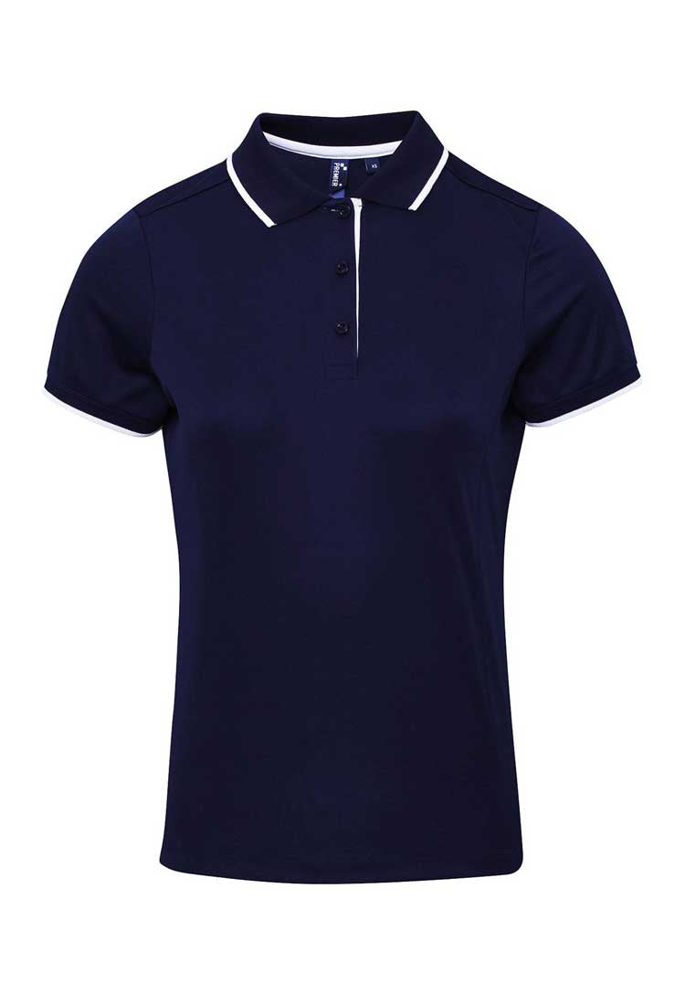 Women's Contrast Coolchecker® Polo PR619 Navy/White