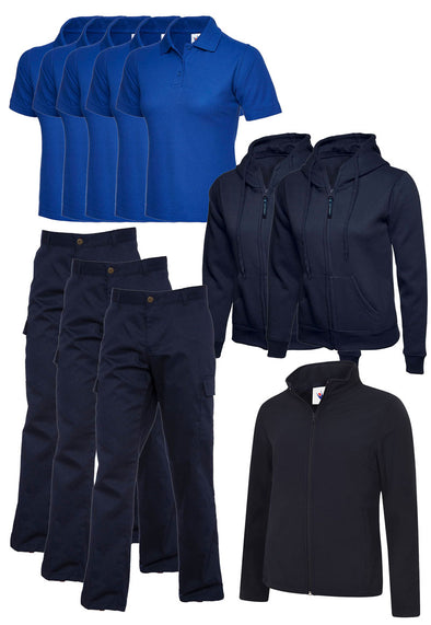 Ladies Workwear Bundle Deal - 5 Polo Shirts, 2 Zip Hoods, 1 Softshell Jacket & 3 Cargo Trousers