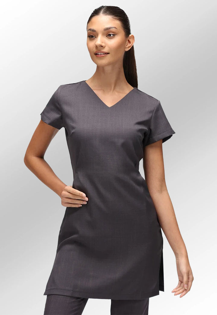 Lena V Neck Beauty Tunic with Pockets - The Work Uniform Company