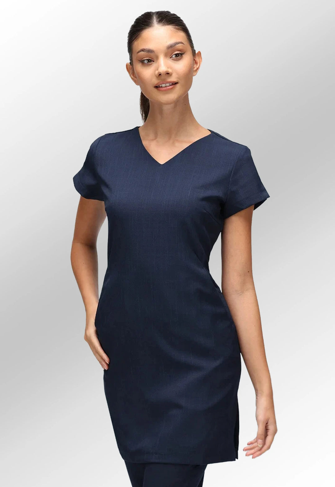 Lena V Neck Beauty Tunic with Pockets - The Work Uniform Company
