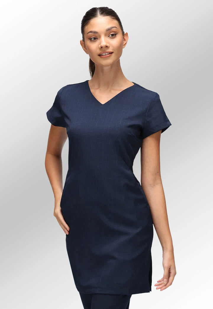 Lena V Neck Beauty Tunic with Pockets - The Work Uniform Company