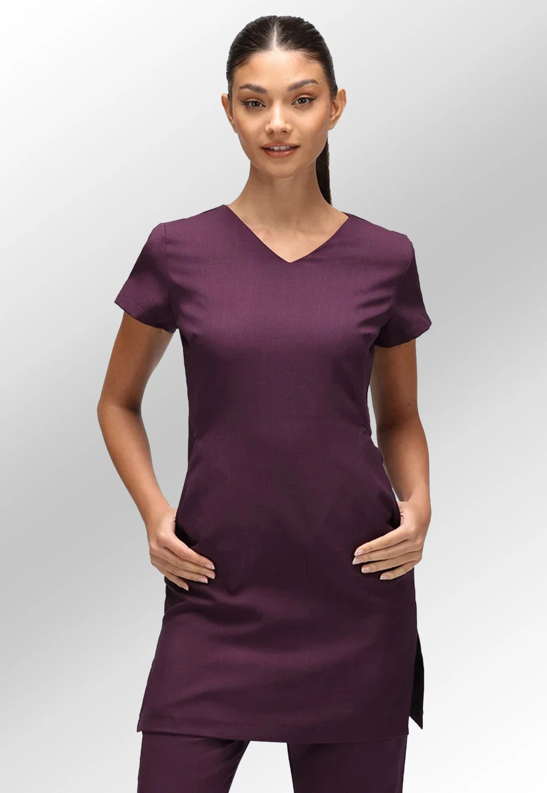 Lena V Neck Beauty Tunic with Pockets - The Work Uniform Company
