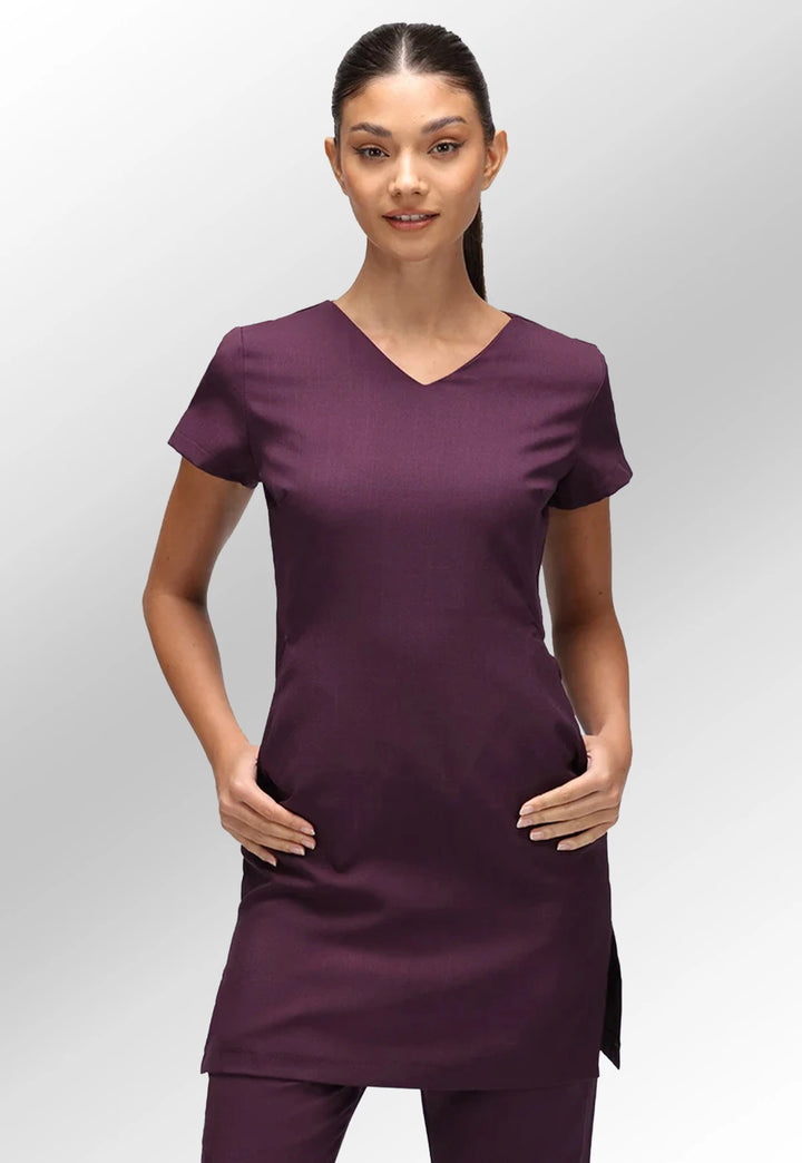 Lena V Neck Beauty Tunic with Pockets - The Work Uniform Company
