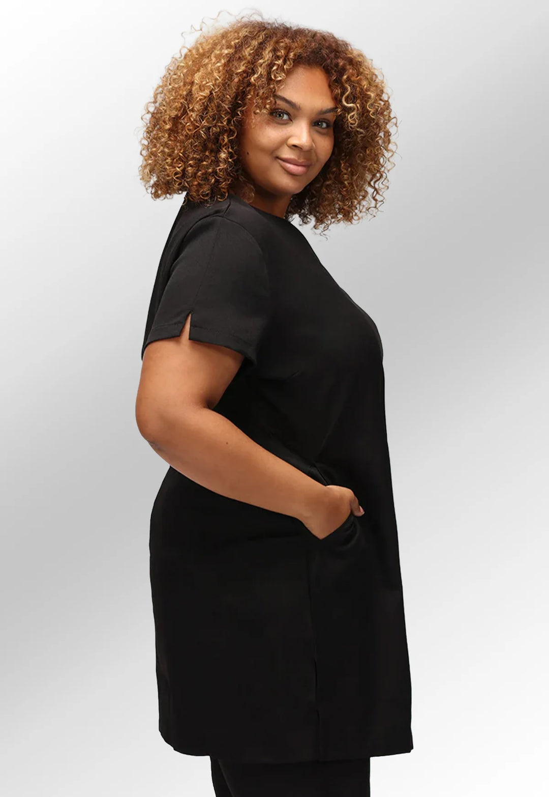 Lena V Neck Beauty Tunic with Pockets - The Work Uniform Company