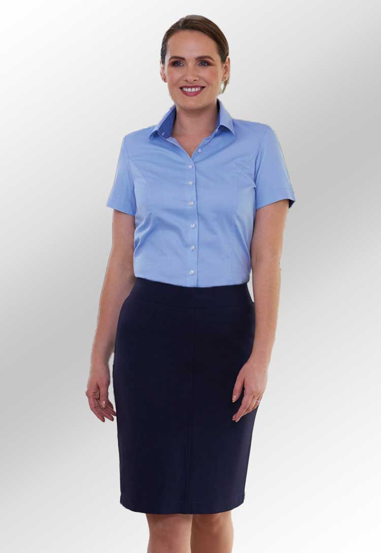 Work Navy Business Skirt Leona Jersey Stretch Skirt Brook Taverner