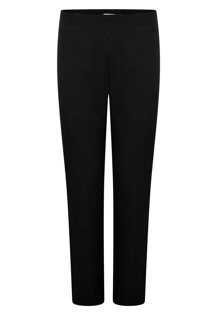 Lili Straight Leg Salon Trousers in Black Front View