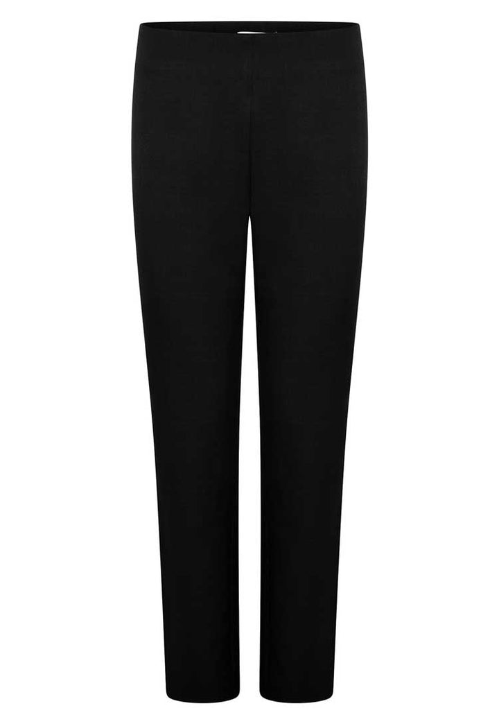 Lili Straight Leg Salon Trousers in Black Front View