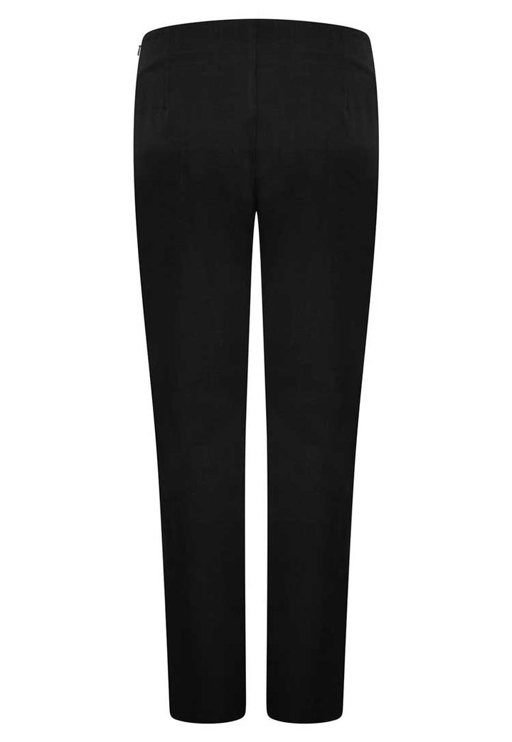 Back View of Lili Straight Leg Salon Trousers in Black