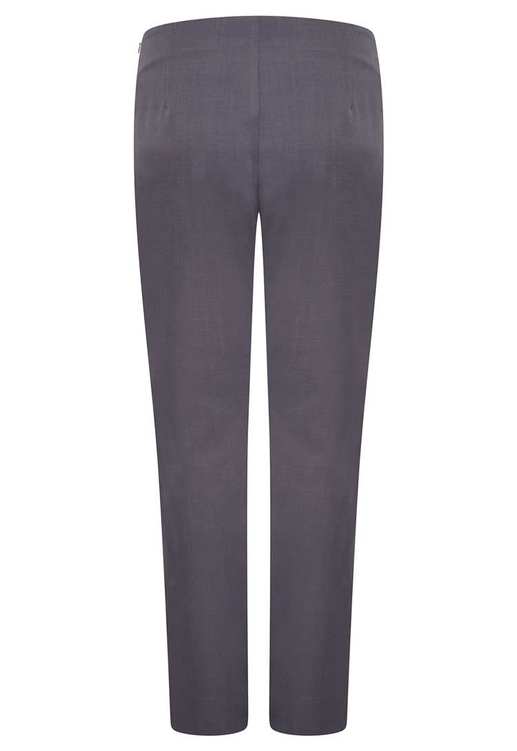 Lili Straight Leg Salon Trousers in Grey Back View