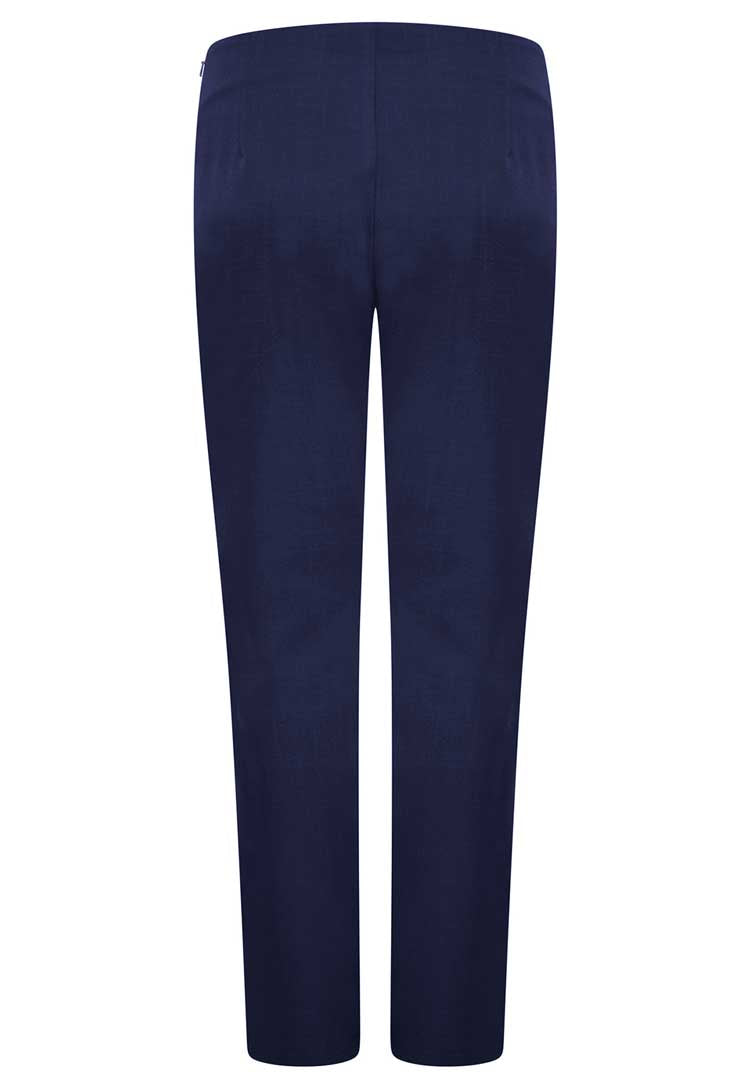 Back View of Lili Straight Leg Salon Trousers in Navy