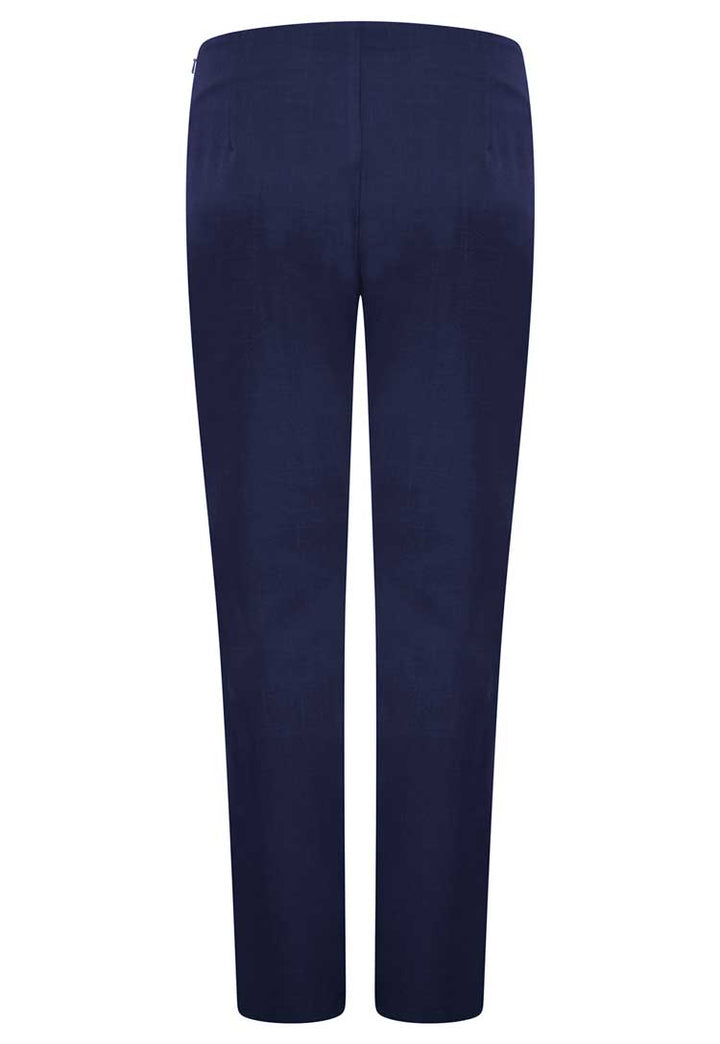 Back View of Lili Straight Leg Salon Trousers in Navy