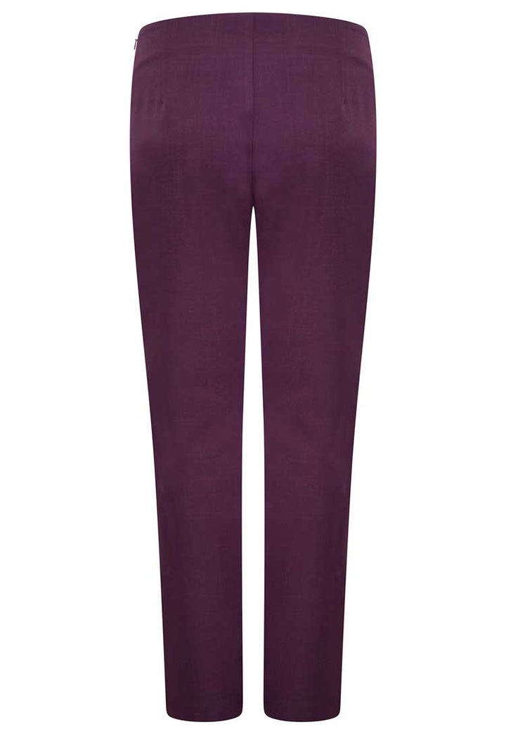 Lili Straight Leg Salon Trousers in Plum back view