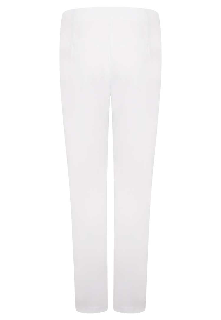 Back View of Lili Straight Leg Salon Trousers in White