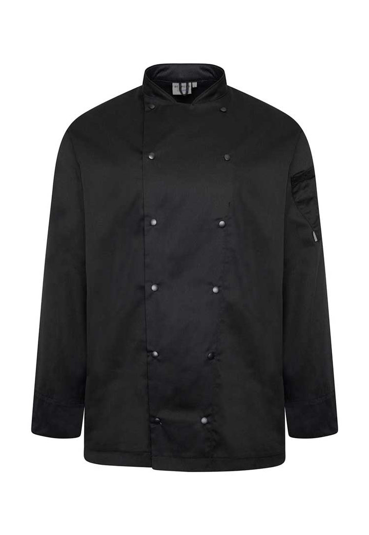 Unisex White Chefs Jacket Long Sleeve HHCJLS in Black