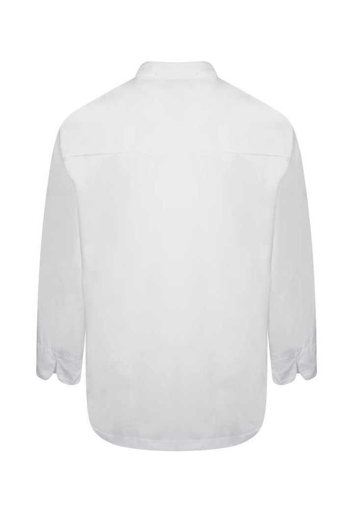 Back View of Unisex White Chefs Jacket Long Sleeve HHCJLS in White