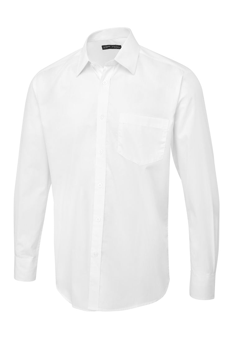 Men's Long Sleeve Poplin Shirt UC713 in White