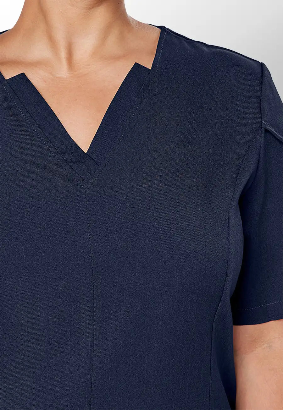 Louise Wrap Over V Neckline Tunic - The Work Uniform Company