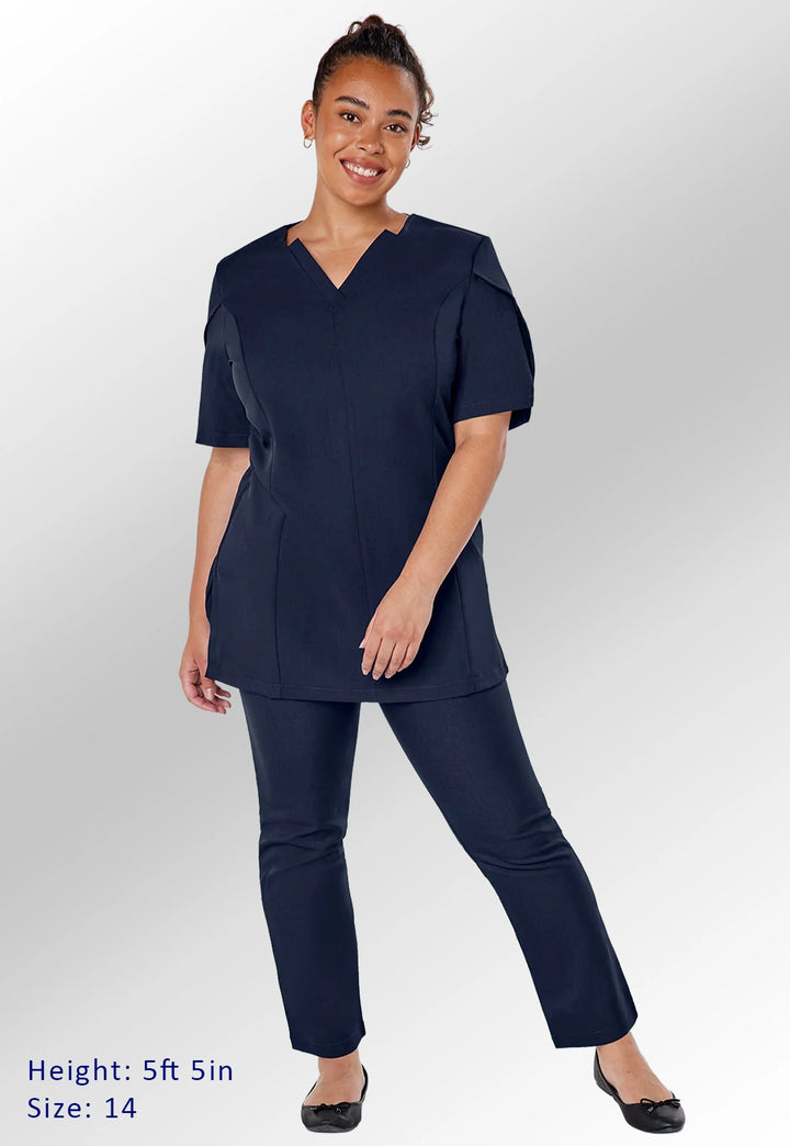 Louise Wrap Over V Neckline Tunic - The Work Uniform Company
