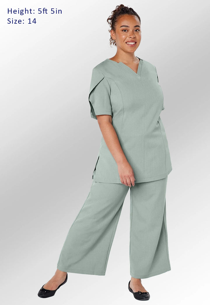 Louise Wrap Over V Neckline Tunic - The Work Uniform Company