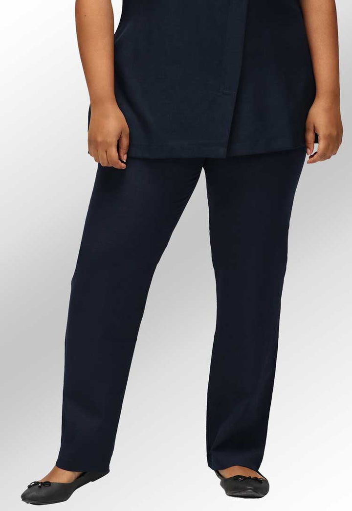 Macy Slim Leg Salon Trousers in Navy