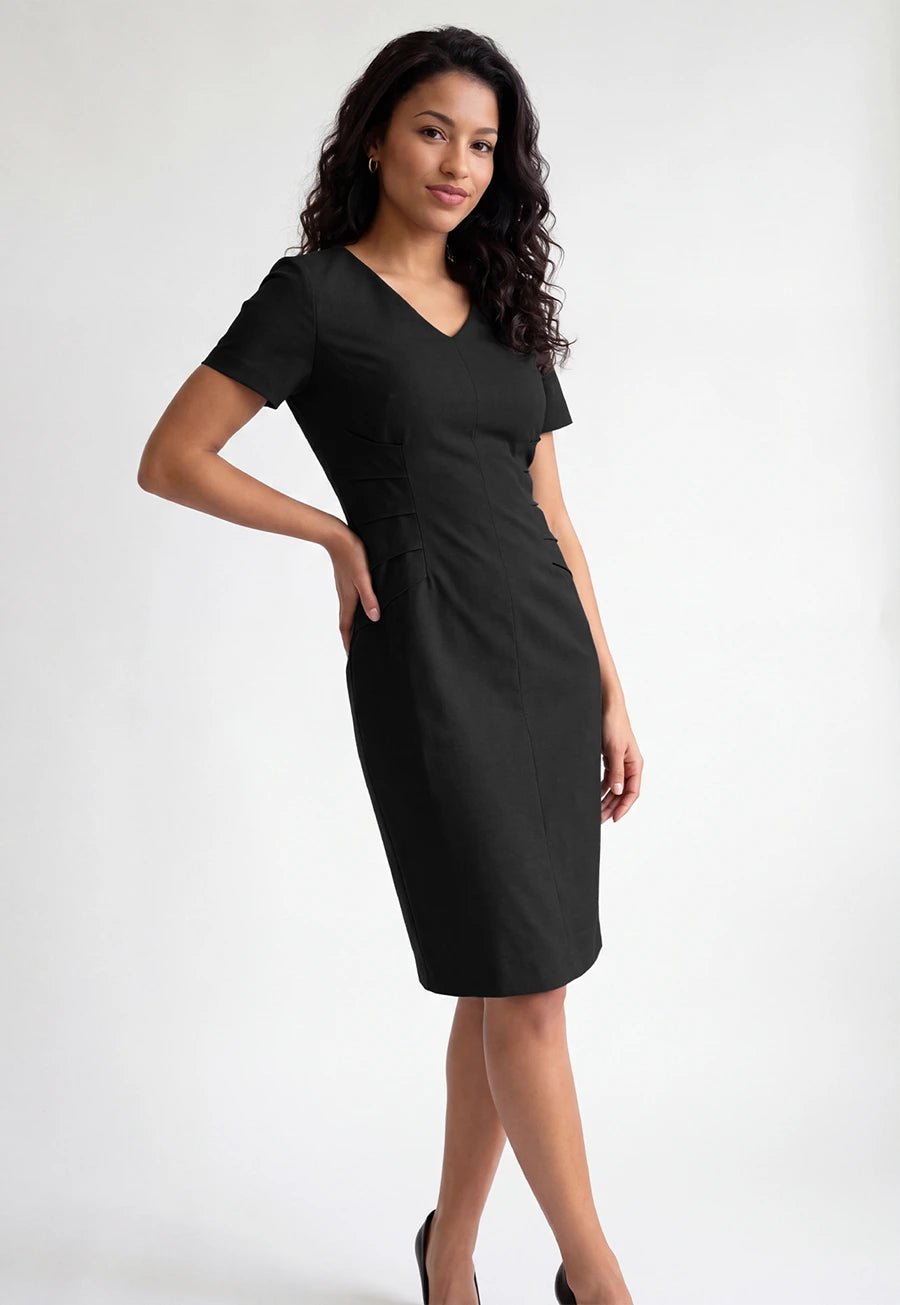Black Tailored Funeral Dress - The Work Uniform Company