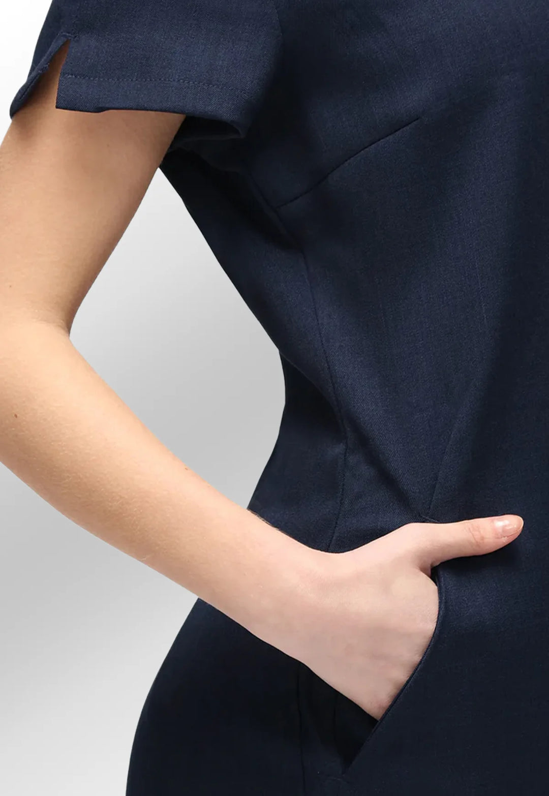 Maya V Neck Salon Dress with Pockets - The Work Uniform Company