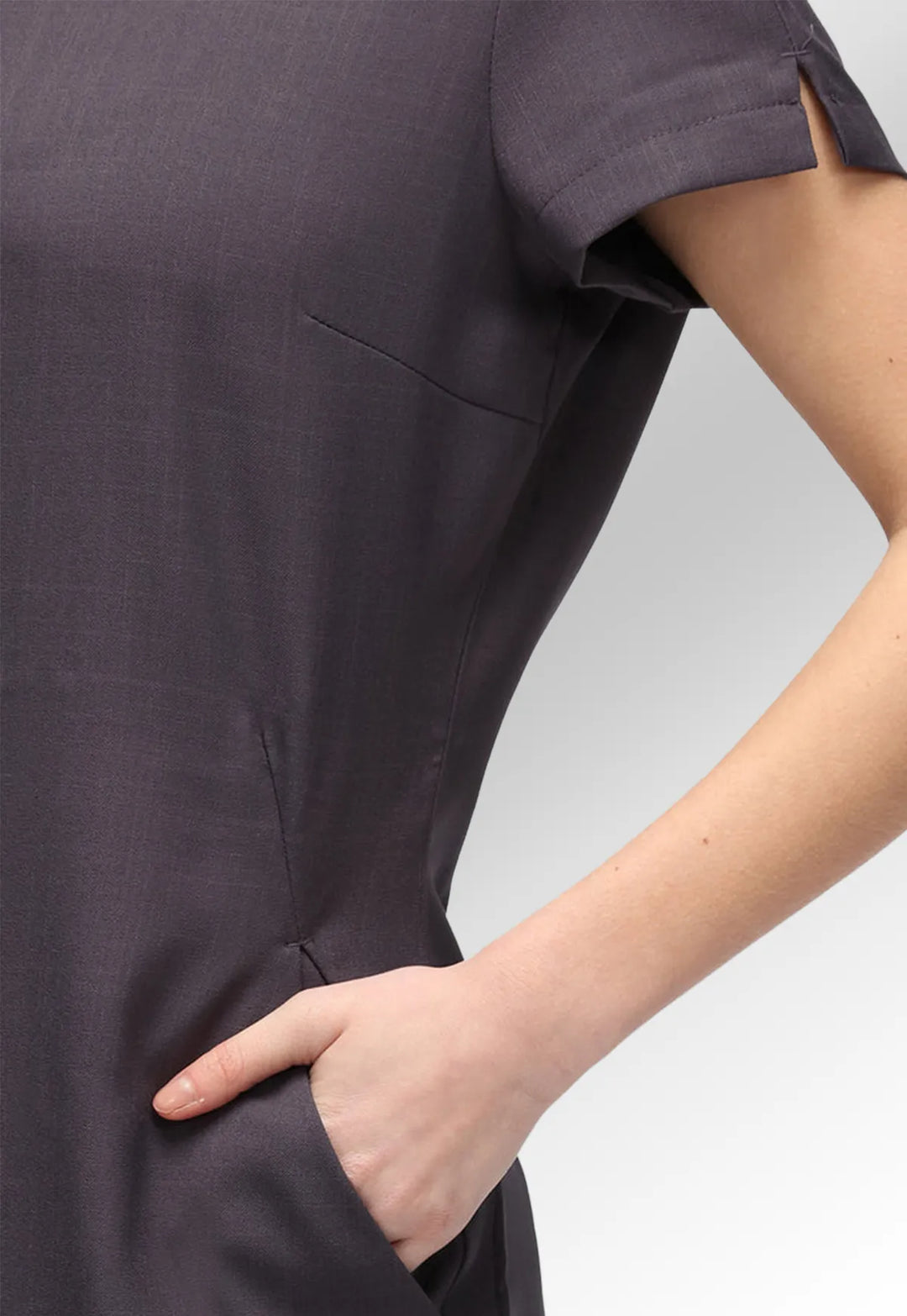 Maya V Neck Salon Dress with Pockets - The Work Uniform Company