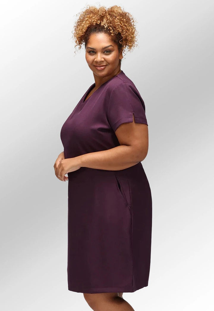 Maya V Neck Salon Dress with Pockets - The Work Uniform Company