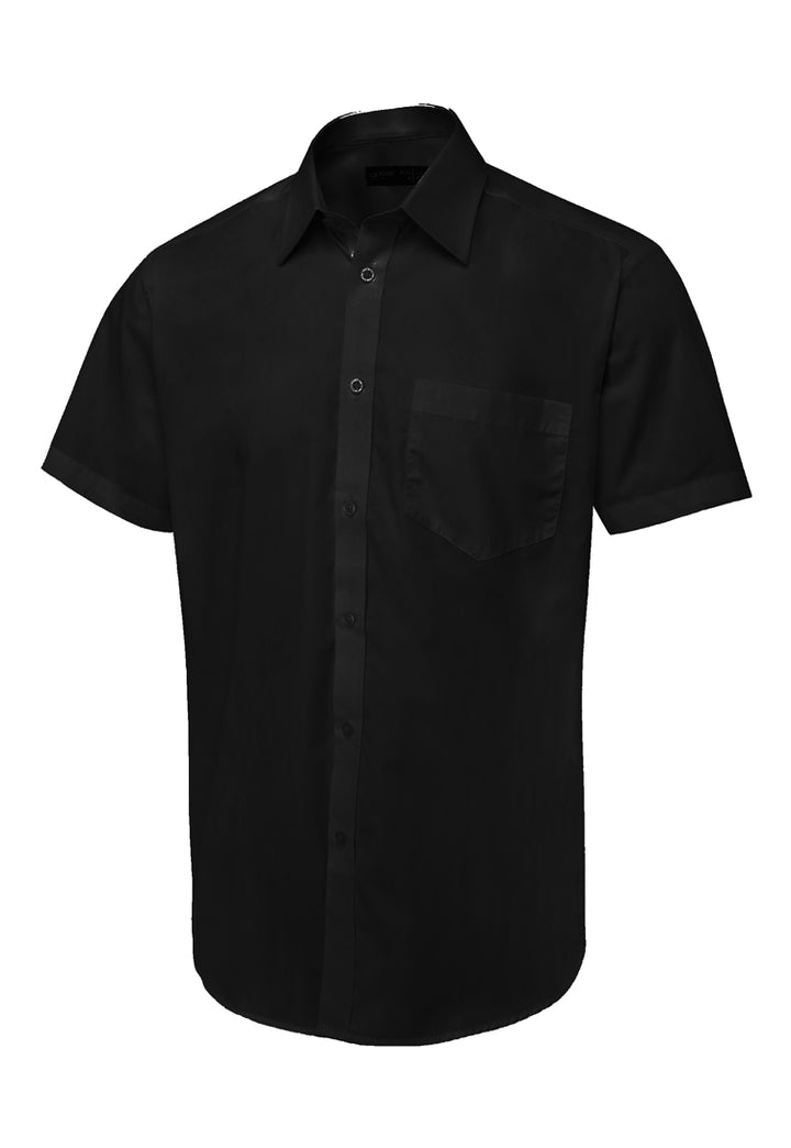 Men's Short Sleeve Poplin Shirt UC714 in Black