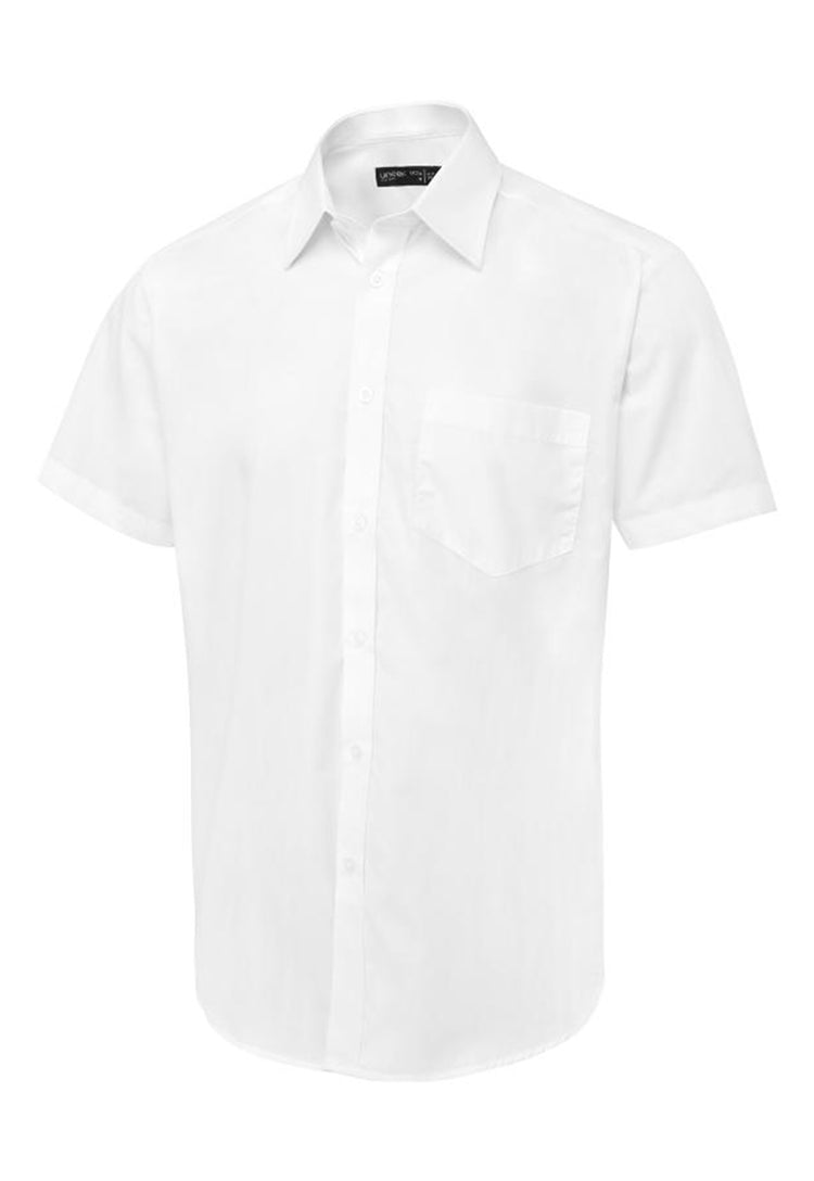 Men's Short Sleeve Poplin Shirt UC714 in White