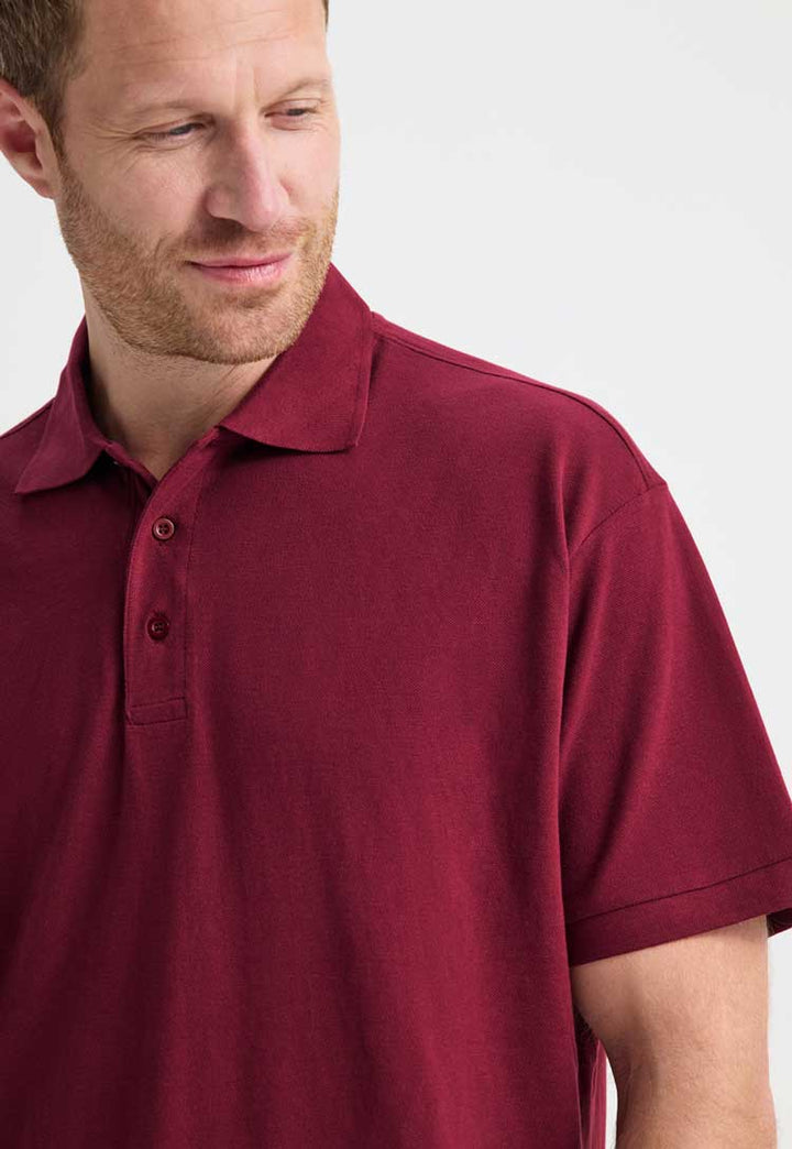 close up of mode wearing Men's Ultra Cotton Polo Shirt 