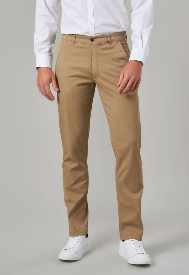 Model Wearing Miami Slim Fit Chinos 8807 in Beige 