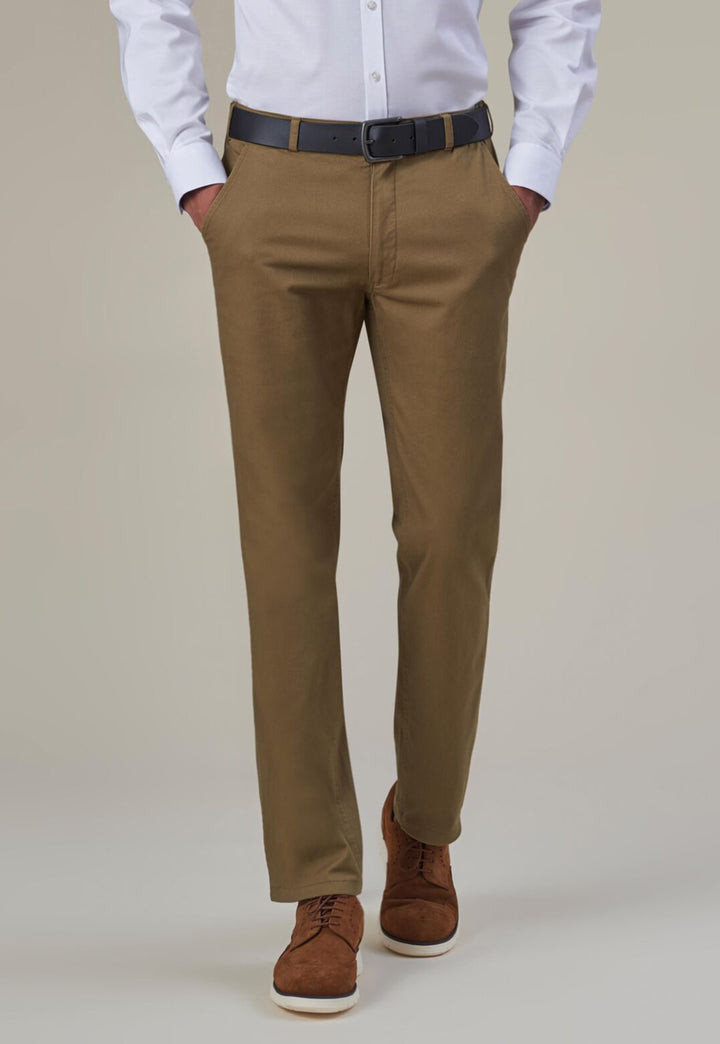 Model Wearing Miami Slim Fit Chinos 8807 in Tan