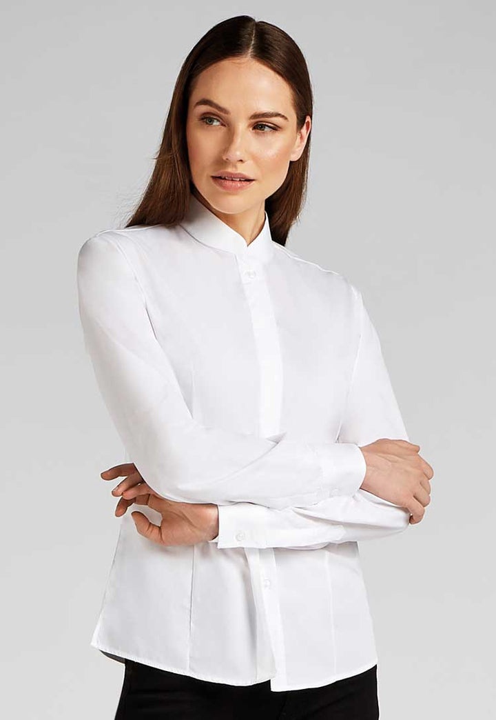 Women's Mandarin Collar Shirt Long-Sleeved KK261