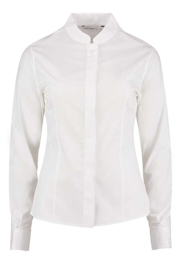 Women's Mandarin Collar Shirt Long-Sleeved KK261