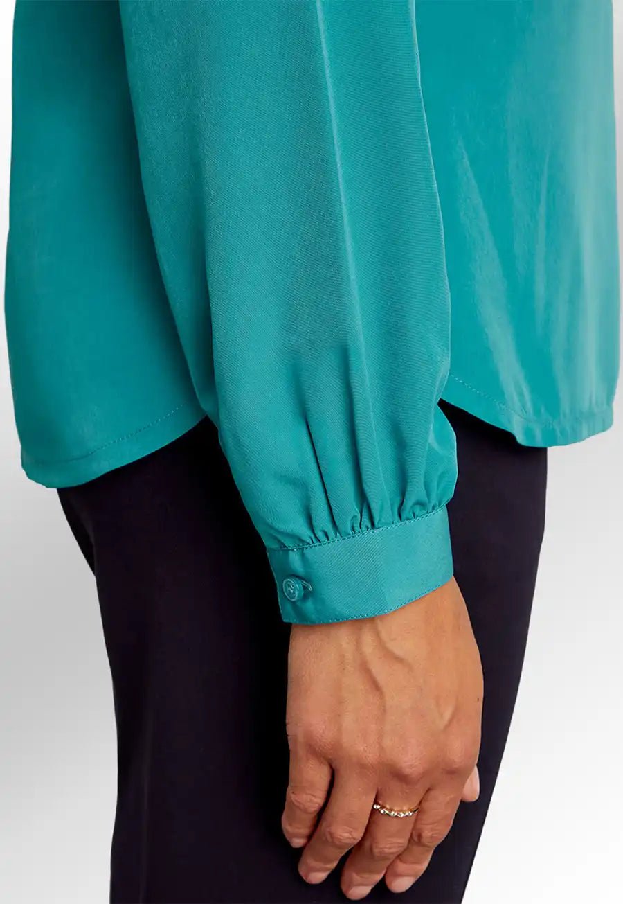 Mona Round Neck Long Sleeve Blouse - The Work Uniform Company