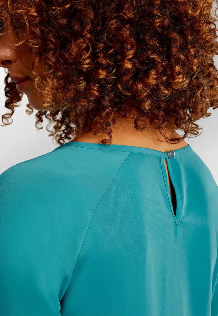 Mona Round Neck Long Sleeve Blouse - The Work Uniform Company