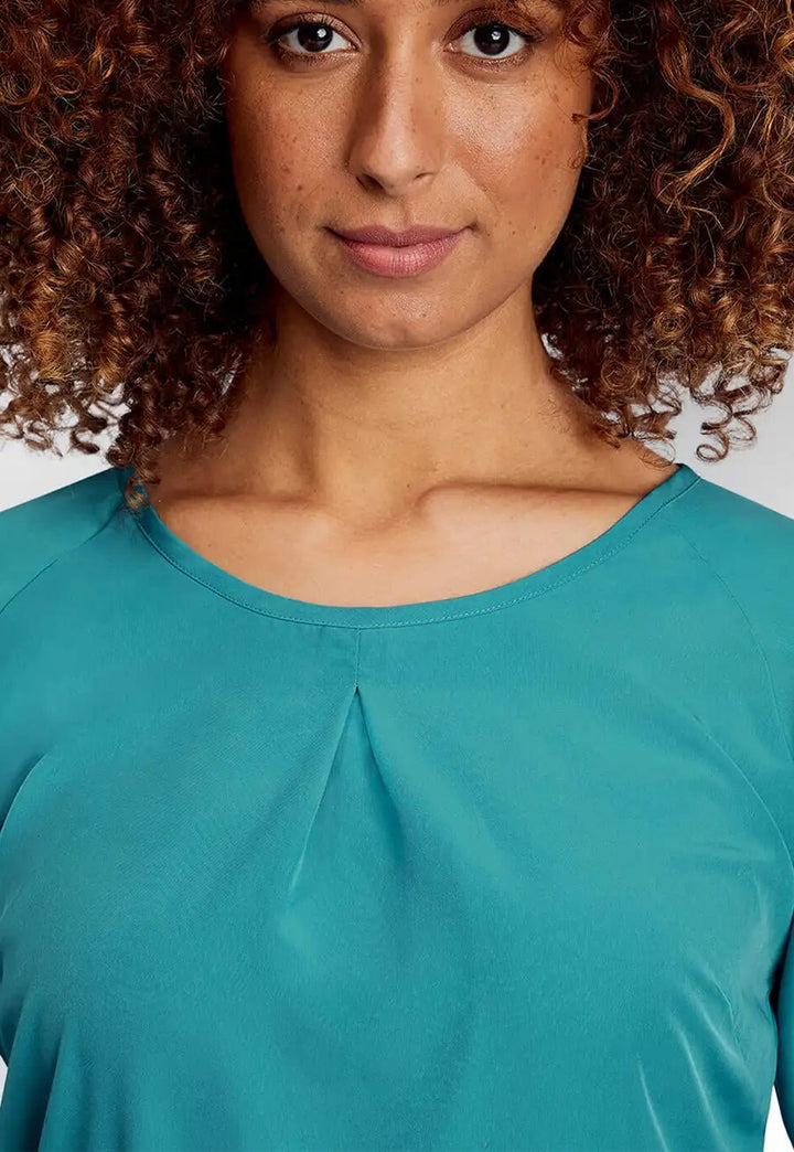 Mona Round Neck Long Sleeve Blouse - The Work Uniform Company