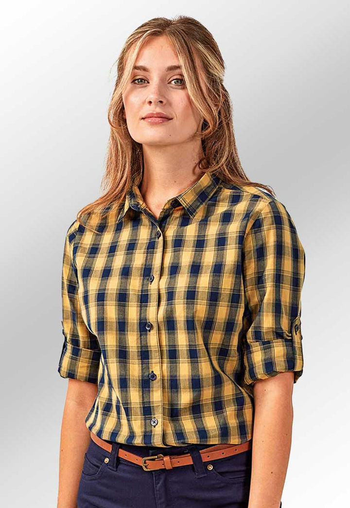 Women's Mulligan Check Cotton Long Sleeve Shirt PR350