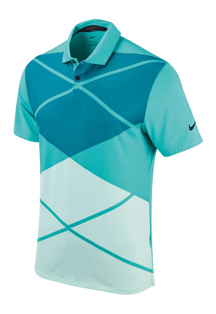 Nike Vapor Argyle Print Polo NK338 in teal